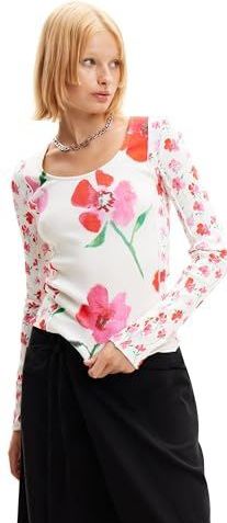 T-shirt met bloemenpatch
