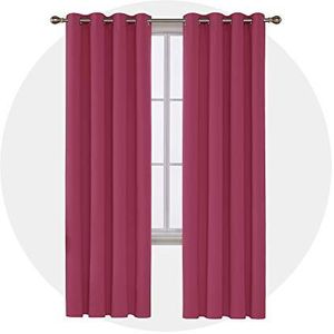 Deconovo verduisterende gordijn voor slaapkamer of woonkamer, warmte-geïsoleerde verlichting, vermindert rimpels, 132,1 x 213,4 cm, roze