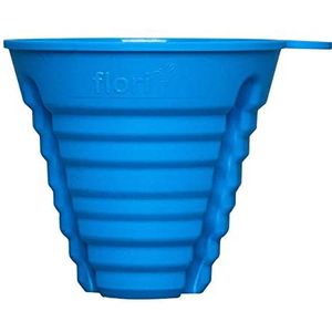 Flori Multi trechter voor het nauwkeurig vullen van alle babyflessen zonder ze vast te houden, steekvast voor 7 verschillende diameters, 100% Made in Germany, BPA-vrij, set van 2, blauw