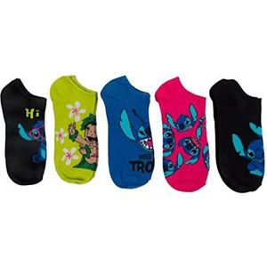 Disney Women's Lilo & Stitch 5 Pack No Show Socks