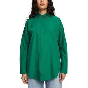 ESPRIT Overhemd van katoen-popeline, dark green, L
