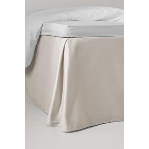 Jotex Zack Satin Volant bedhoes, 100% hoogwaardig biologisch katoen, bedrok, hoogte 60 cm, beige, 140 x 200 cm