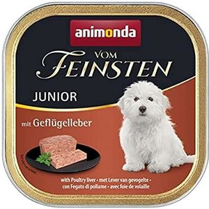 animonda Vom Feinsten Junior Hondenvoer, natvoer voor honden in de groei, met gevogelte, 22 x 150 g