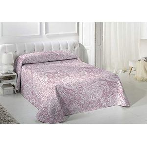 VIALMAN Lichte sprei Sofia 29 met kasjmier design voor tweepersoonsbed 180 en 200 cm, kasjmier sprei 180 en 200 cm, paisley sprei 270 x 270 cm, roze