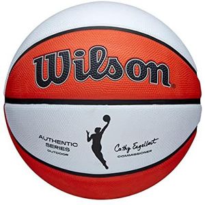 Wilson Basketbal, WNBA Authentic Series Model, Outdoor, Tackskin Rubber, Maat: 6, Bruin/Wit