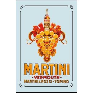 empireposter Martini - grapes - afmetingen (cm), ca. 20x30 - Bedrukte spiegel, NIEUW - beschrijving: - Bedrukte wandspiegel met zwart kunststof frame in houtlook -