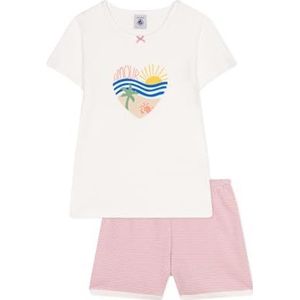 Petit Bateau - A0d6s - Pyjama - Wit/Roze - Katoen