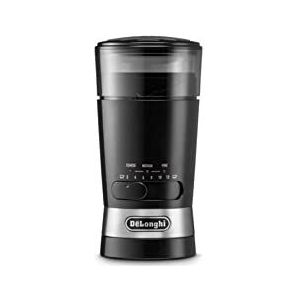 De'Longhi KG210, Professionele Elektrische Koffiemolen, Roestvrijstalen Mesjes, Verstelbare Kopjescapaciteit en Maalgraad, Eenvoudig in Gebruik, Capaciteit 90g, 170W, Zwart