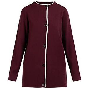 Idony Dames gebreide jas met knopen 15329890, bordeaux, XS/S, bordeaux, XS/S