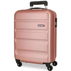 Roll Road Flex-koffer, nude, 38 x 55 x 20 cm, stijf, ABS-combinatiesluiting, zijkant, 35 l, 2,46 kg, 4 rollen, Roze, Eén maat, cabinekoffer