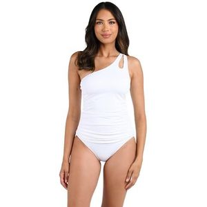 La Blanca Vrouwen Eiland Godin One Shoulder Keyhole Tankini Badpak Top
