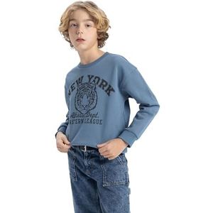 DeFacto Sweatshirt voor jongens, Lt.indigo, 4-5 Jaar
