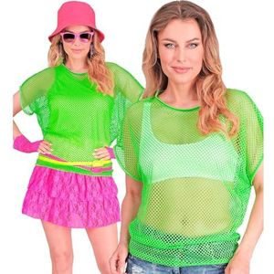 W WIDMANN MILANO Party Fashion - Dames Mesh Top Korte Mouw Mesh T-Shirt Festival Carnaval