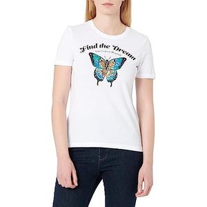 ONLY Dames Onlkita Reg S/S Butterfly Top Box JRS T-shirt (3-pack), Helder wit/print: droom, L