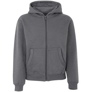 Mukua Byron Kids Sweatshirt voor kinderen met ritssluiting en capuchon, donkergrijs, maat 12/14