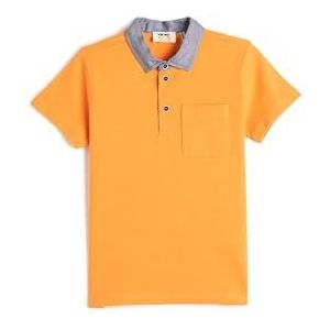 Koton Boys's Polo Neck Short Sleeve One Pocket Detail Katoen T-Shirt, oranje (209), 4-5 Jaar