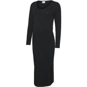 MAMA.LICIOUS MLEVA LS JRS MIDI Dress NOOS, zwart, L