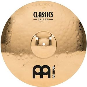 Meinl Cymbals Classics Custom Brilliant Crash Medium 17 inch (video) drumstel bekken – paar – (43,18 cm) B12 brons, briljante afwerking (CC17MC-B)