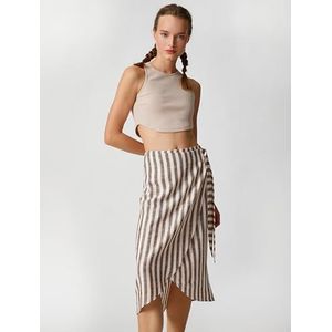 Koton Dames Wrap Over Patroon Midi Rok, antraciet (045), 34