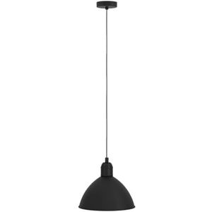 EGLO Hanglamp Priddy, pendellamp boven eettafel, eettafellamp van metaal in zwart en wit, lamp hangend voor woonkamer, E27 fitting, Ø 30,5 cm