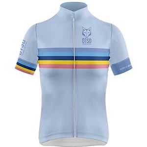 OTSO Cycling herentrui, gestreept, turquoise, korte mouwen