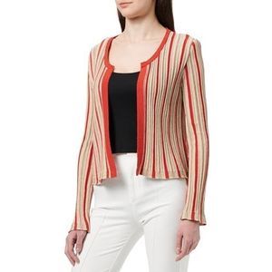 nelice Dames Cardigan 11026972-NE01, rood meerkleurig, XS, rood, meerkleurig., XS