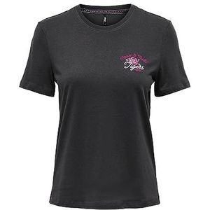ONLY Dames Onllenni Reg S/S Wild Top Box JRS T-shirt, Phantom/print: League, S