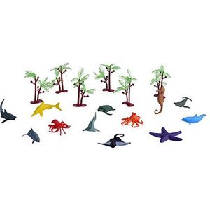 Wild Republic 23152 Speelfigurenset dierenwereld van de oceaan, kleine speelemmer, Adventure Bucket Mini, 10 cm, 18-delig, Multi