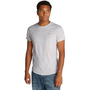 Tommy Jeans S/S gebreide tops voor heren, Grijs (Zilver Grijs Htr), 6XL grote maten