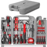 Hi-Spec - 56-delige Gereedschapsset - Rood - Voor Doe-het-zelf en Huisverbetering