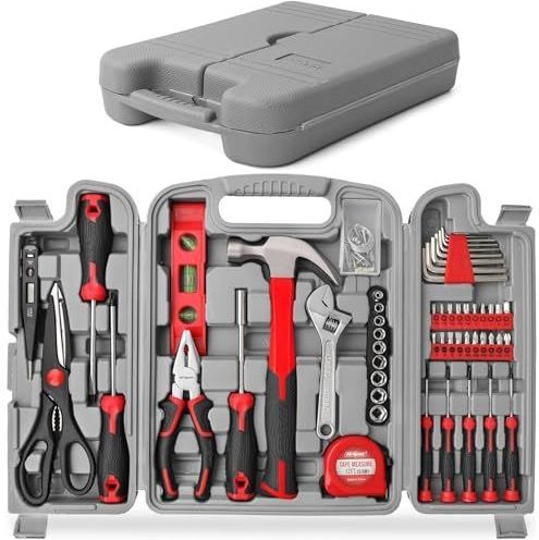 Hi-Spec - 56-delige Gereedschapsset - Rood - Voor Doe-het-zelf en Huisverbetering