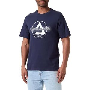 JACK & JONES Heren Jcotext Cotton Tee Ss Crew Neck FST T-shirt, navy blazer, S