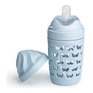 Herobility Eco babyfles, lekvrij en zachte anti-koliekzuiger, vanaf 6 maanden, BPA-vrij, 220 ml, blauw