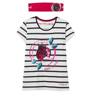 Desigual Meisjesjurk met korte mouwen (Ts_Nunavut) T-shirt voor meisjes, wit (white 1000), 104 cm