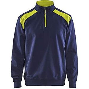 Blaklader 335311588933XS sweater met halve rits 2-kleurig, marineblauw/geel, maat XS