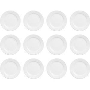 Olympia athena hotelware witte borden met brede rand, 12 stuks, diameter: 165 mm / 6 1/2 inch, horeca- en restaurantkwaliteit | cc206