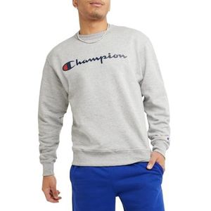 Champion Men's Powerblend Graphic Crew, Oxford Gray, X Small