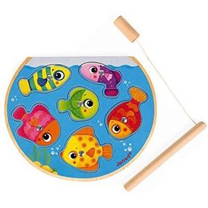 Janod - Speedy Fish Puzzle Game - Develops Fine Motor Skills and Concentration - From 18 Months Old, J07088