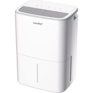 COMFEE' CDDOE-10DEN7-QA3 Luchtontvochtiger voor huis, 10 l/24 uur, geschikt tot 16 m², wasbaar filter, draaibare wielen, R290