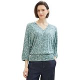 TOM TAILOR - Longsleeve - V-hals - Dames - All-over print - 3/4-mouwen