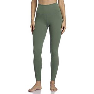 Yunoga Ultra zachte naadloze legging met hoge taille voor dames, buikcontrole, yogabroek, Leger Groen, M
