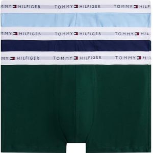 Tommy Hilfiger - Trunk 3P - Boxershorts - Orn Grn/Prp Nvy/Vess Blu - Met Logo-opschrift