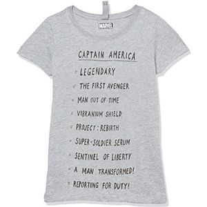 Marvel Little, Big Classic Cap List T-shirt voor meisjes, korte mouwen, Athletic Heather, maat S, Athletic Heather, S, Atletische heide, S