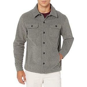 Amazon Essentials Polar Fleece Shirt Jacket met lange mouwen voor heren,Houtskool Hei,XS