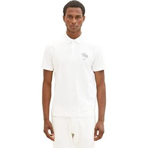 TOM TAILOR Heren 1036379 Poloshirt, 10332-Off White, L, 10332 - Off White, L
