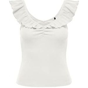 Bestseller A/S Dames ONLLAILA S/L Frill JRS Top, Cloud Dancer, L, cloud dancer, L