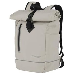 travelite Rolltop rugzak van waterafstotend materiaal, fietsrugzak, schoolrugzak met rolsluiting en reflectoren, 48 cm, 19 liter, 400 gram, ivoor, 48 cm, Casual