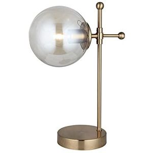 Homemania Bureaulamp Polino - bureaulamp, kantoor, nachtkastje, goud, van metaal, glas, 15 x 31 x 43 cm, 1 x E27, max. 40 W