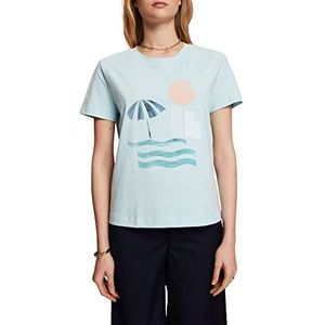 ESPRIT T-shirt voor dames, 480/Light Turquoise, XXS