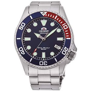 Orient Triton automatisch herenhorloge, mechanisch, waterdicht, met kroon op 4 uur, Pepsi-staal, Armband